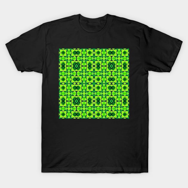 Pretty Green Leaves Lucky Clover Greenery Pattern 6 T-Shirt by BubbleMench